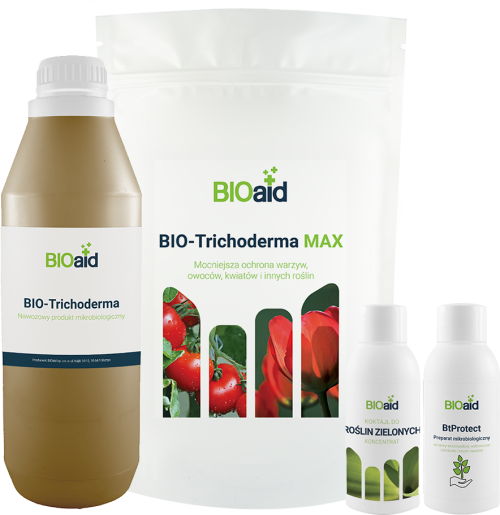 4 grupy produktów BIOaid: produkty profesjonalne, torfowe, koktajle do roślin oraz inne produkty płynne